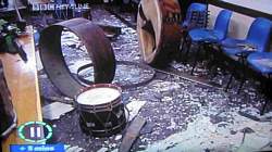 The hall was used by members of a band who had several of their drums destroyed by republicans